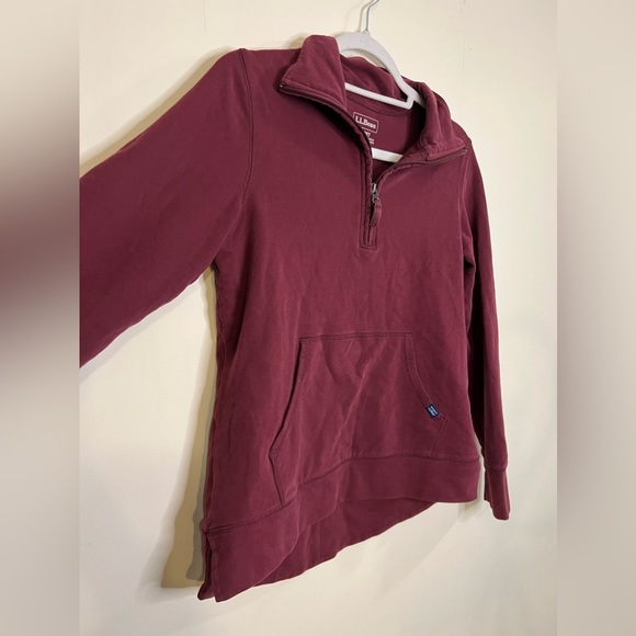 L.L. Bean Quarter Zip Red Port Womens Ultrasoft Sweats Pullover XS Petite - Picture 3 of 5